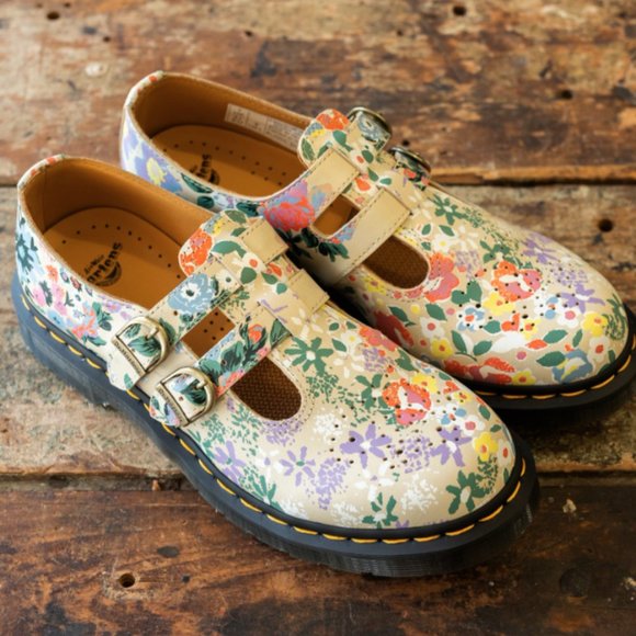 DR. MARTENS 8065 FLORAL MASH UP LEATHER MARY JANE MSRP$170 Super Cute - Picture 3 of 16